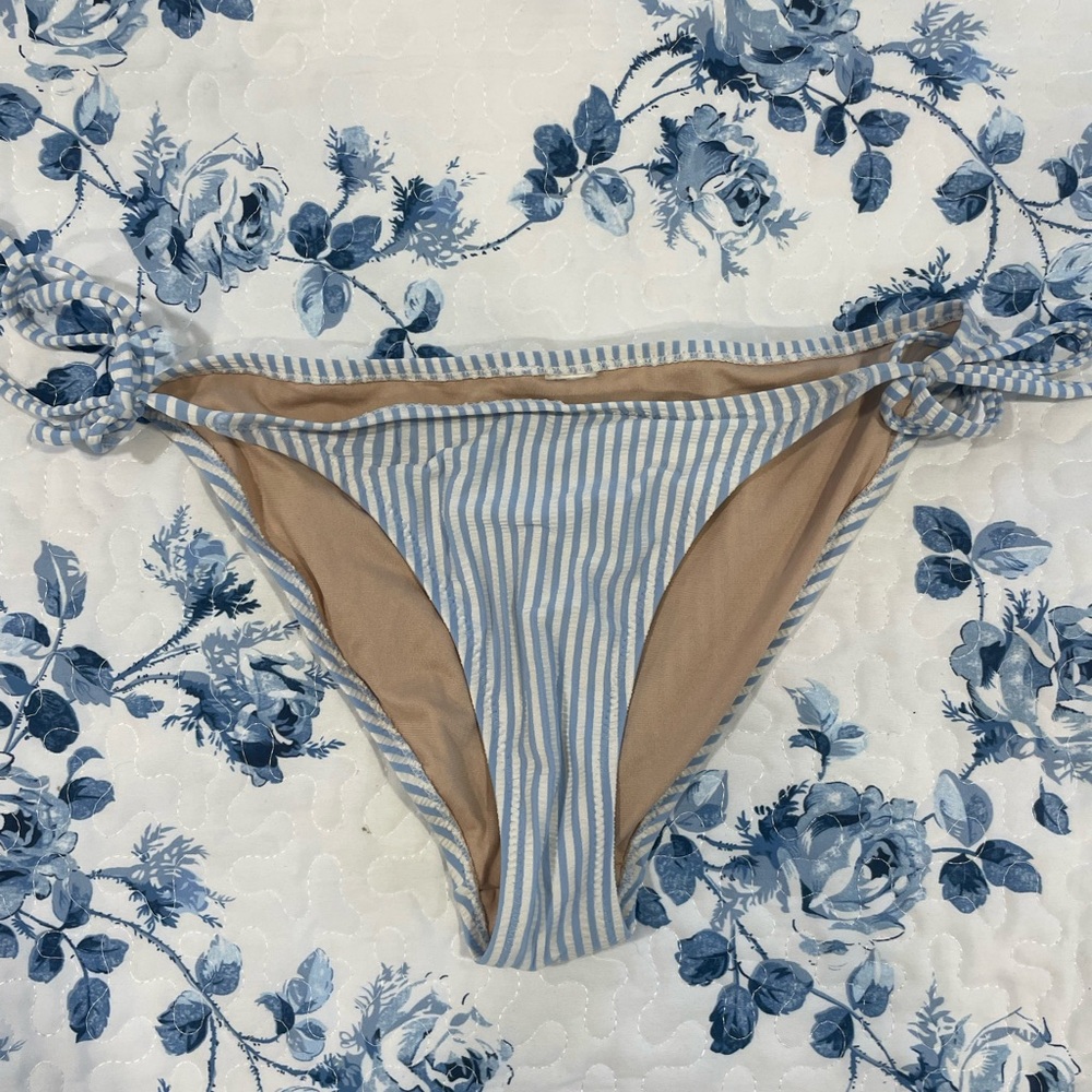 Seersucker Tie Bikini Bottoms
